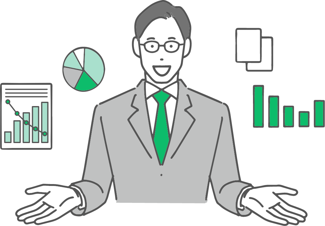 提案する男性のイラスト